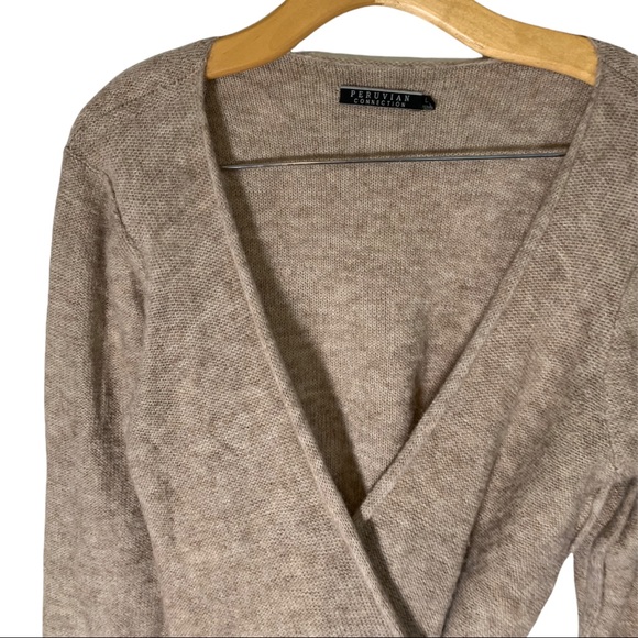 Peruvian Connection L cashmere Wrap Sweater Cardigan Large. - Picture 2 of 5